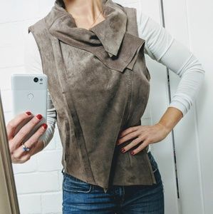 BCBG Faux Suede Vest